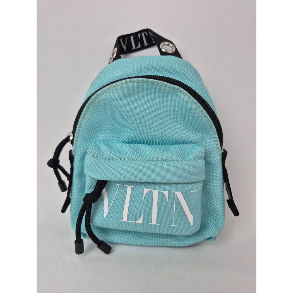 Valentino Light Blue Vltn Mini Canvas Backpack